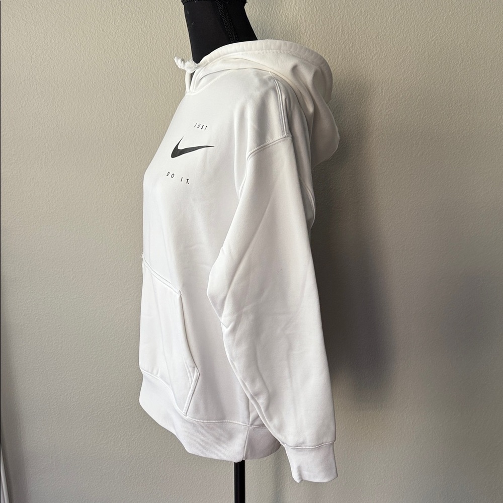 Nike White Hoodie with Black Swoosh ( unisex) - Picture 4 of 11